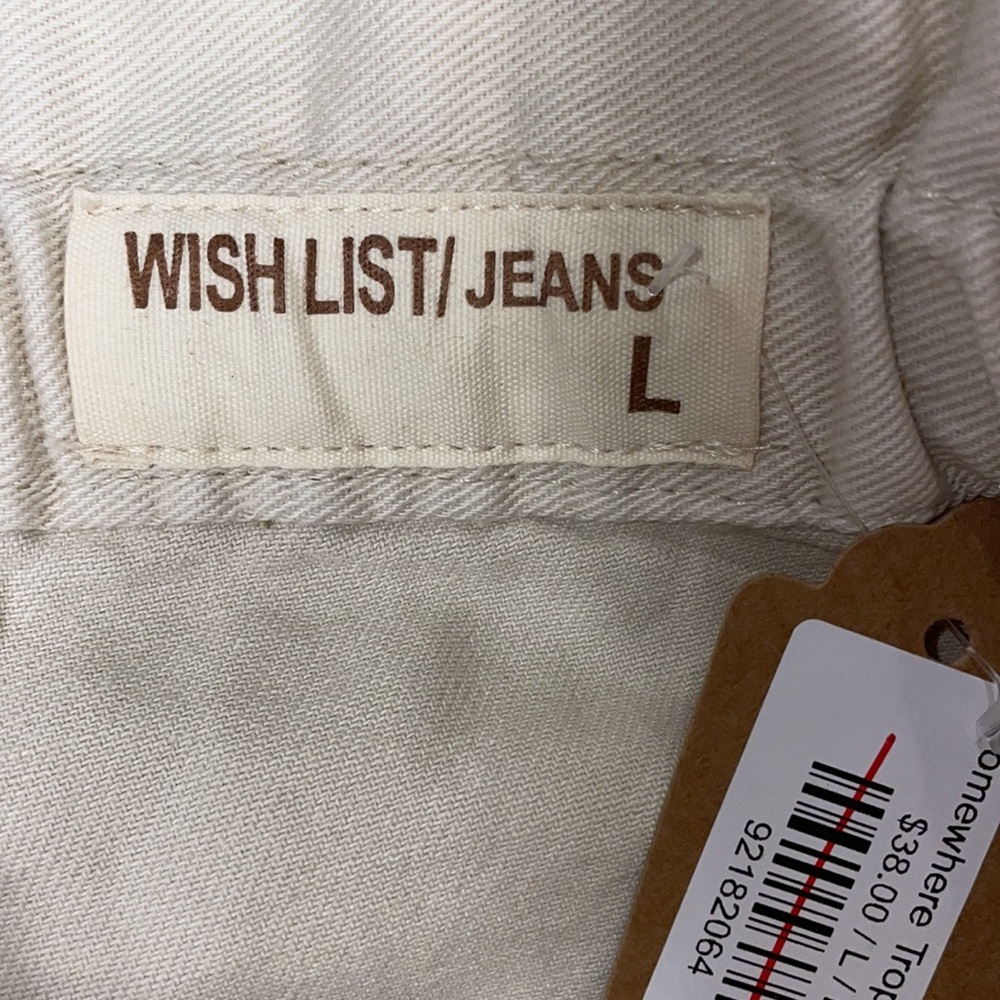 BNWT Wishlist Jeans Paperbag Style Ecru Cotton Shorts, Size L - Picture 5 of 6